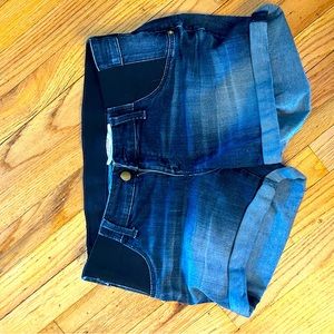 Maternity denim shorts